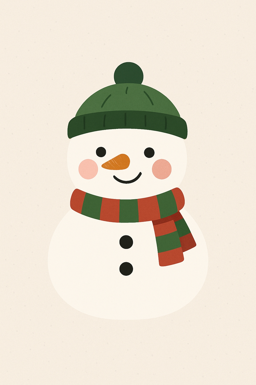 Cheerful Cartoon Snowman Illustration for Holiday Phone Case Cover