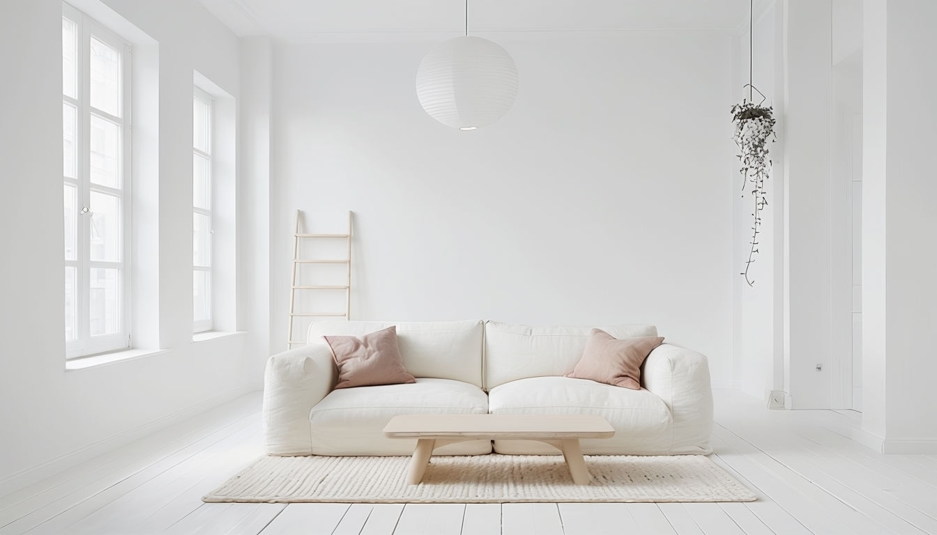 Scandinavian Minimalist Living Space Virtual Background