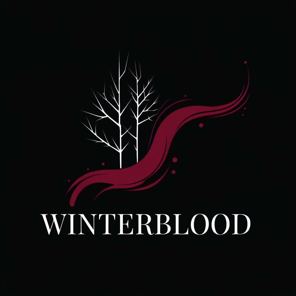Minimalist Dark Fantasy Winterblood Logo with Elegant Design