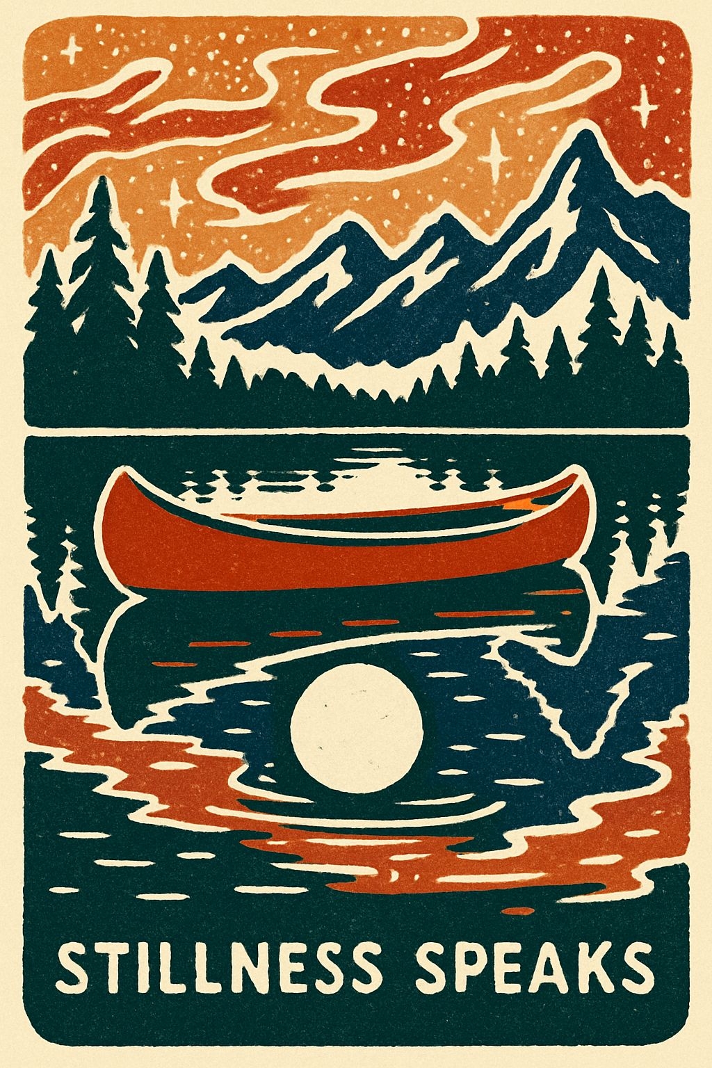 woodcut style forest 