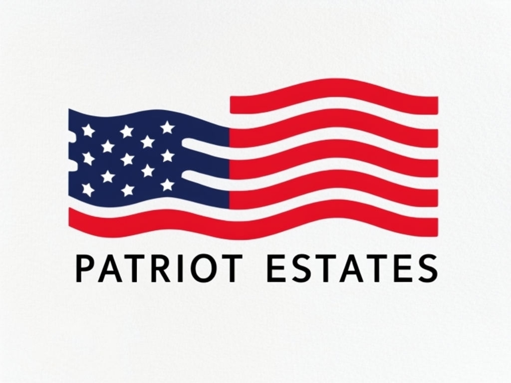 Minimalist American Flag Patriotic Logo for Patriot Estates