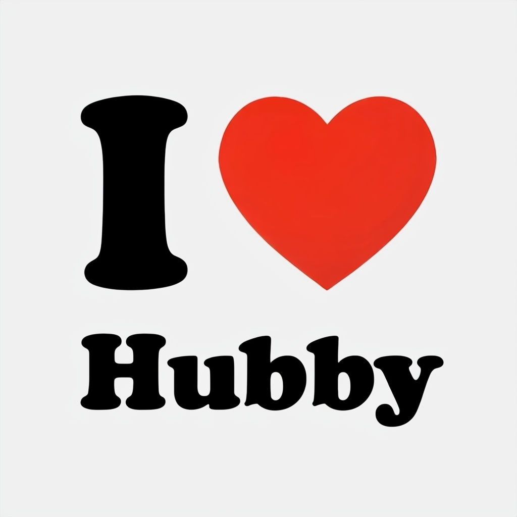 Minimalist I Love Hubby Graphic Design Mug