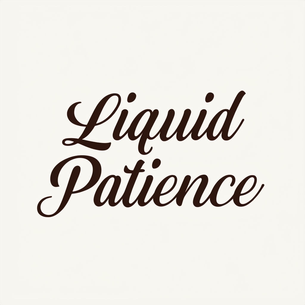 Elegant Liquid Patience Cursive Typography Art