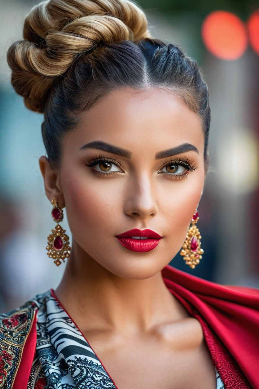 Pretty Mexican Girl with Red Eyeliner