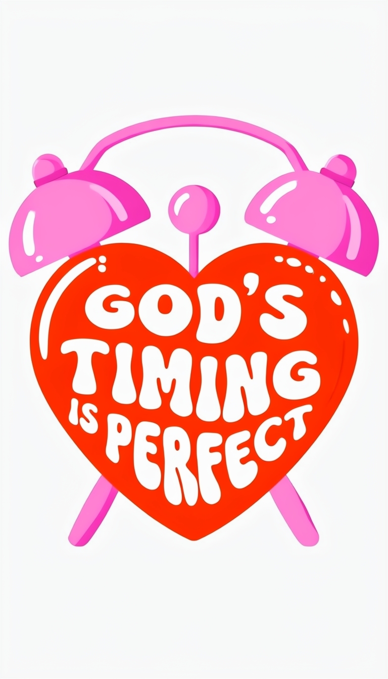 God's Timing is Perfect Heart with Alarm Clock T-Shirt