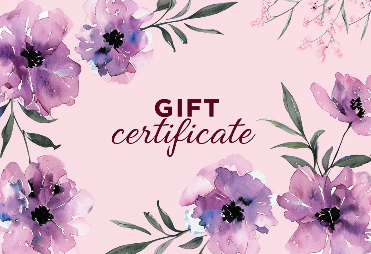 Elegant Watercolor Floral Gift Certificate Design