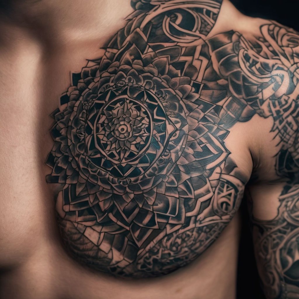 black chest tattoo