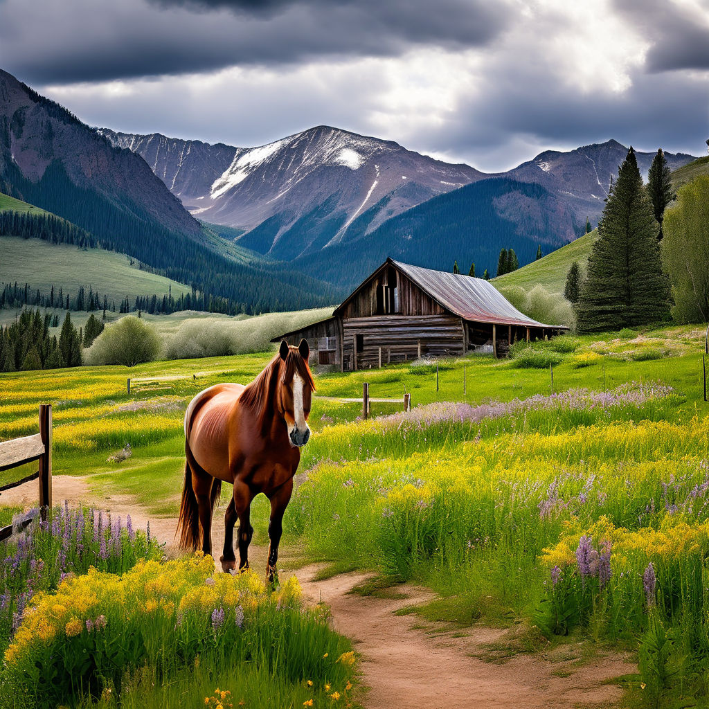 A beautiful ranch in the mountains of Colorado with snowcapp... by Rona ...