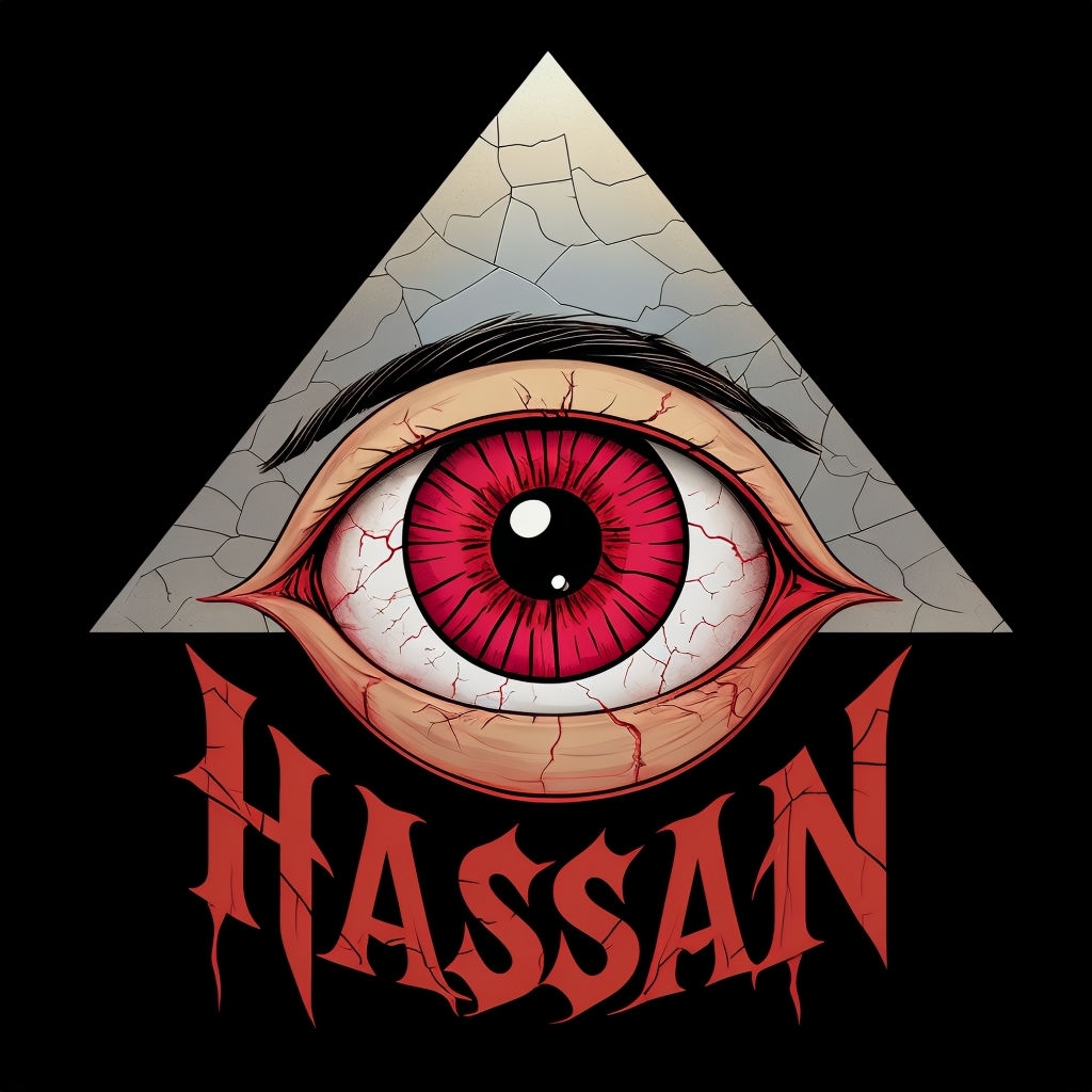 Vivid Crimson Eye with Ominous Illuminati Symbol Poster