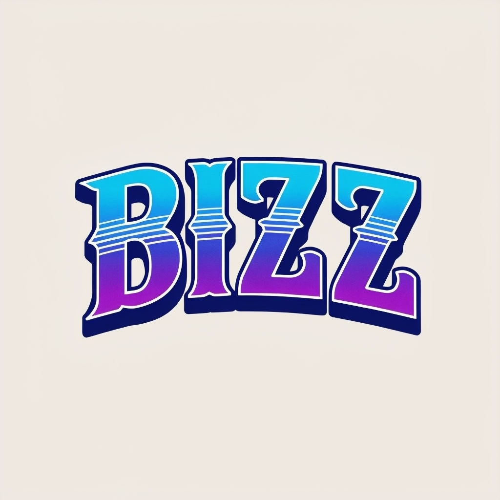 Bold Gradient 'BIZZ' Typography Illustrated Mug