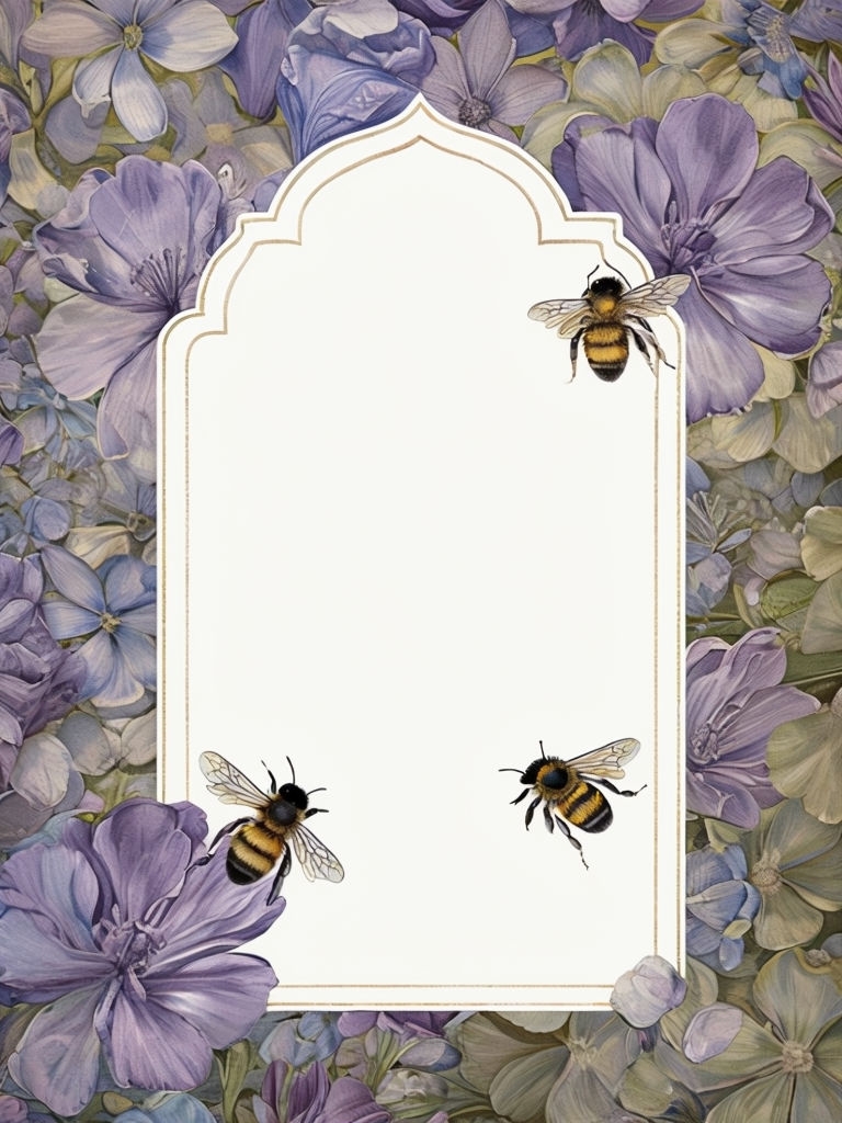 Elegant Vintage Floral EBook Cover with Decorative Bees