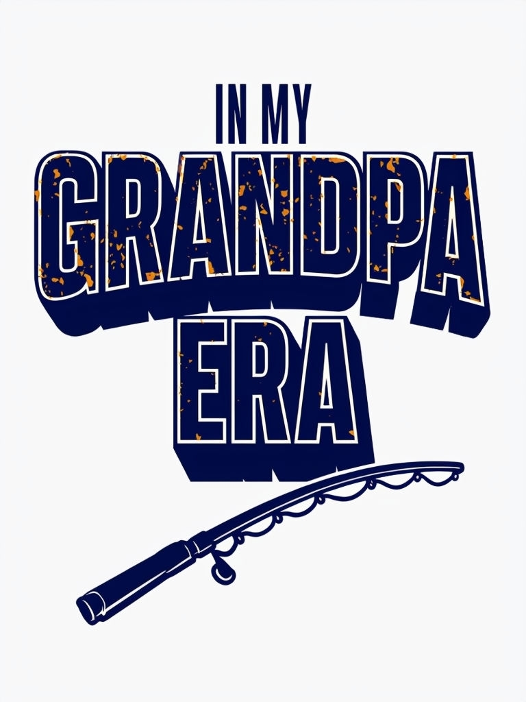 Bold Vintage Grandpa Fishing Graphic T-Shirt Design