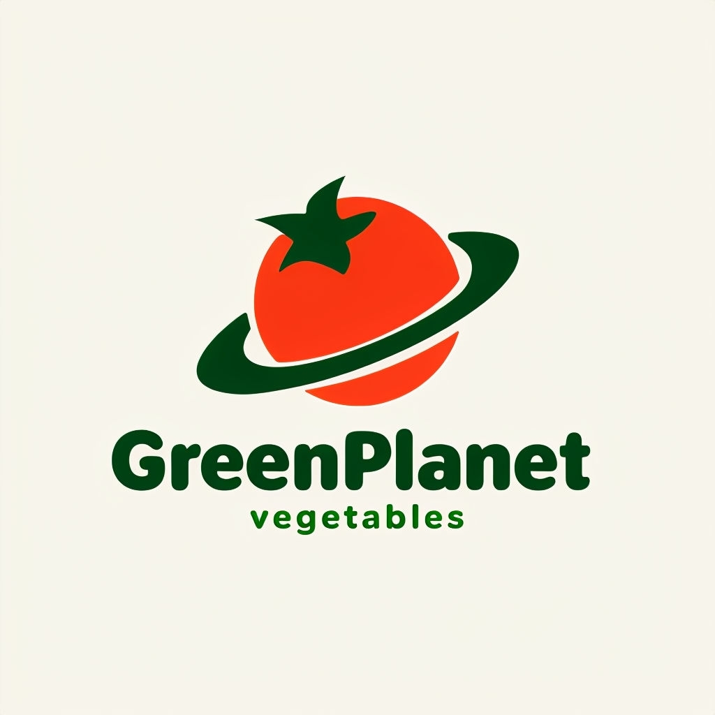 Vibrant Red Tomato Inspired GreenPlanet Logo Design