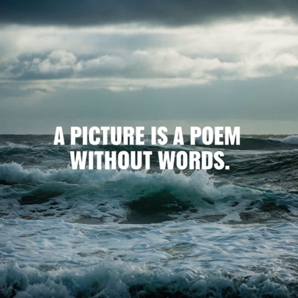 Turbulent Ocean Waves with Poignant Quote Photography Social Media Post