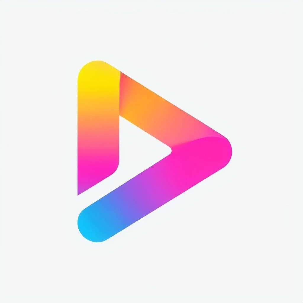 Vibrant Gradient Play Button Logo Design on White Background Logo