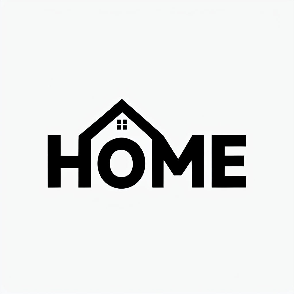 Minimalist HOME Logo with House Icon for Branding Purposes Logo