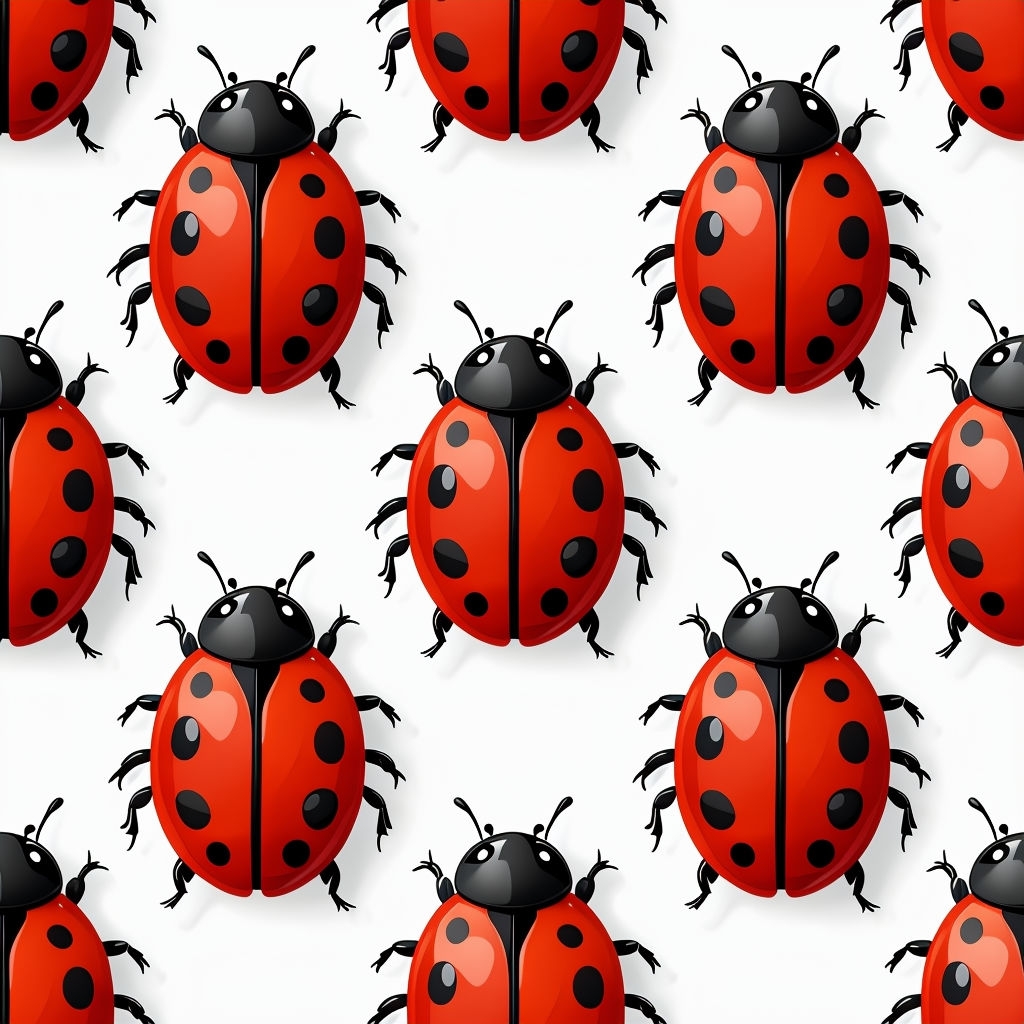 Cheerful Cartoon Ladybug Seamless Pattern Design