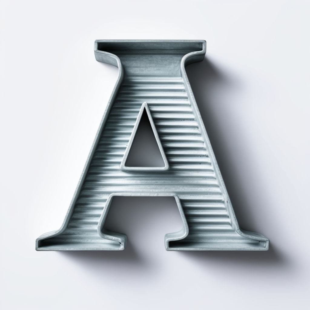 Industrial Metallic Letter A Monogram Design Art