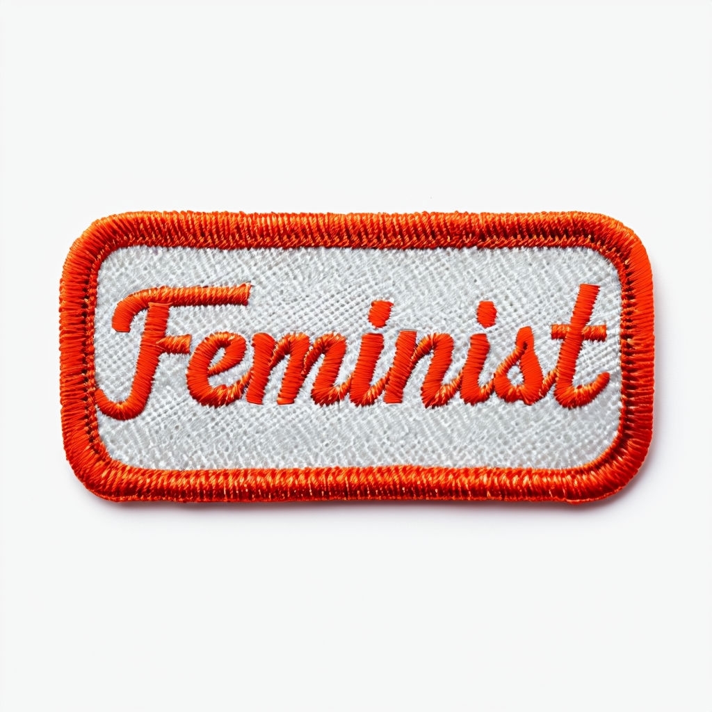 Bold Feminist Embroidered Patch on White Background Hat