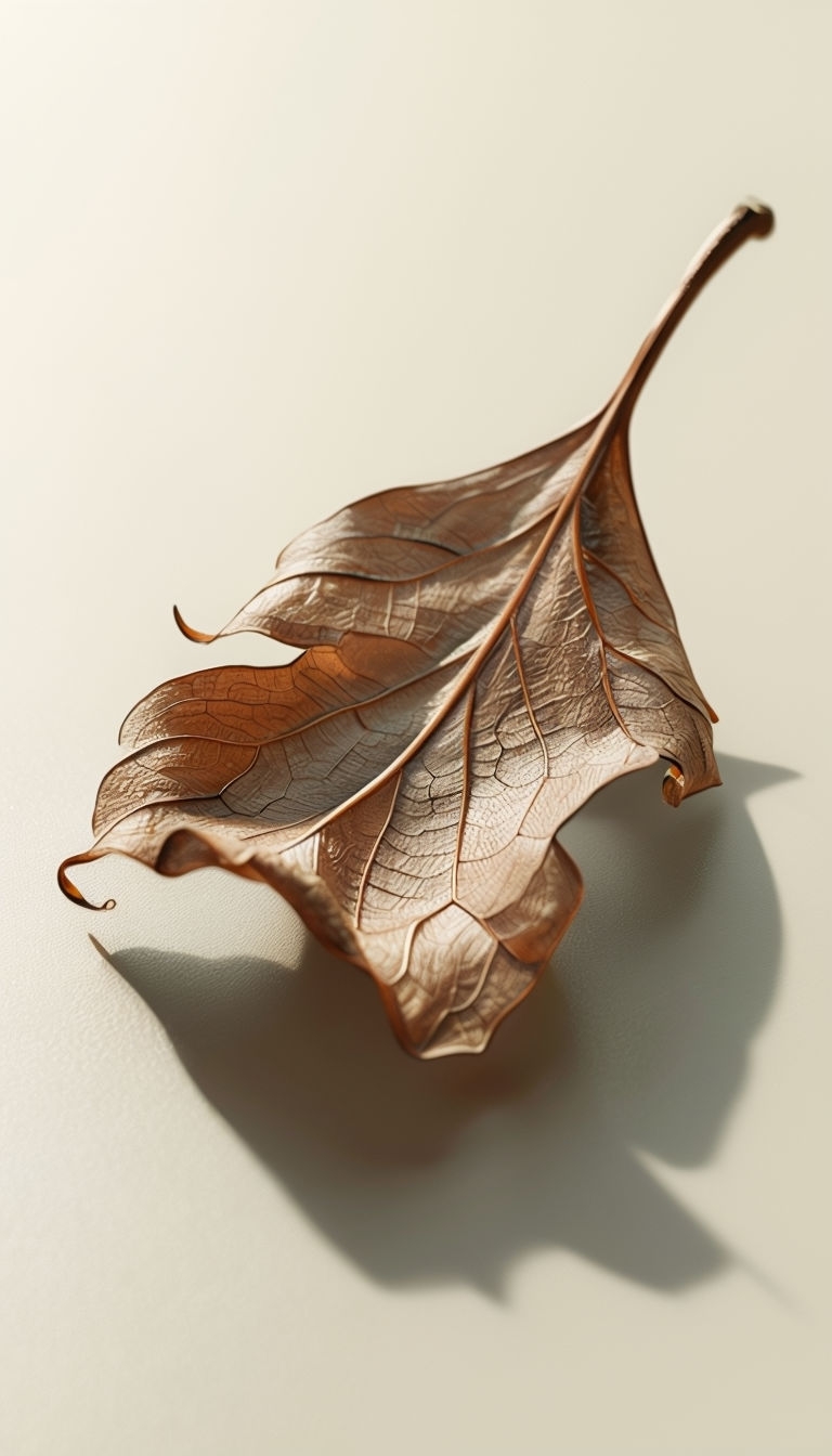 Delicate Dried Leaf Close-Up Design for Phone Case Cover