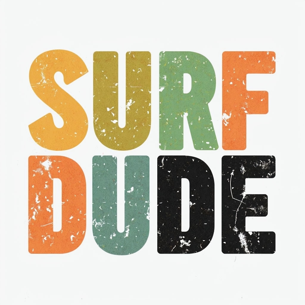 Bright Vintage Surf Dude Vector Illustration for Beach Hats