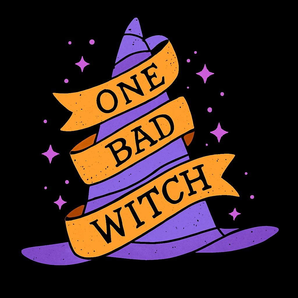 Whimsical Lavender Witch Hat with Ribbons T-Shirt