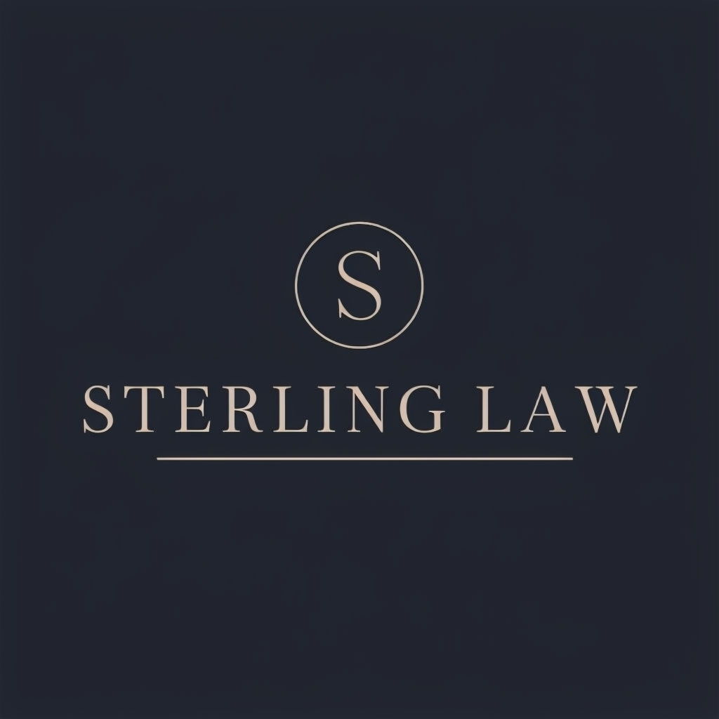 Elegant Timeless Sterling Law Logo with Refined Typography