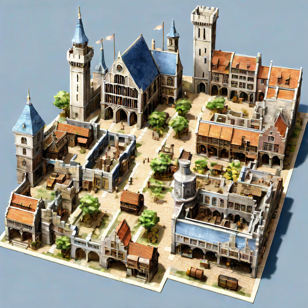 top down view of medieval city