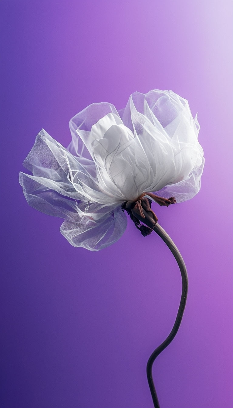 Translucent White Flower Minimalist Photography Mobile Wallpaper