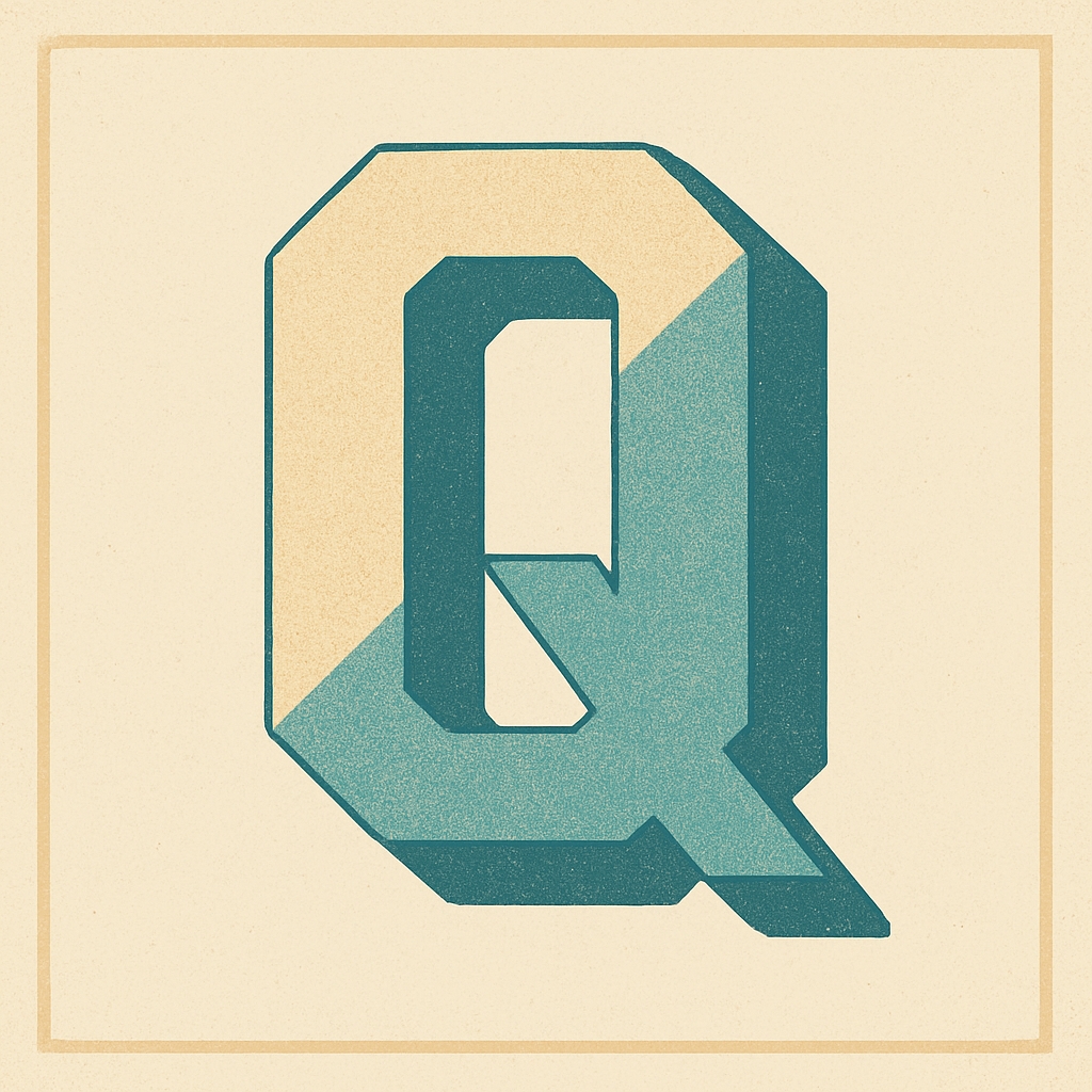 Retro Three-Dimensional Letter Q Monogram Design
