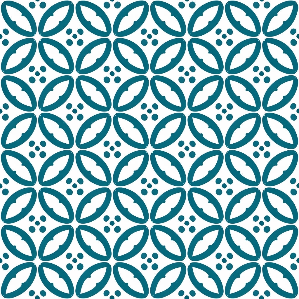 Teal and White Geometric Diamond Pattern Design Seamless Pattern