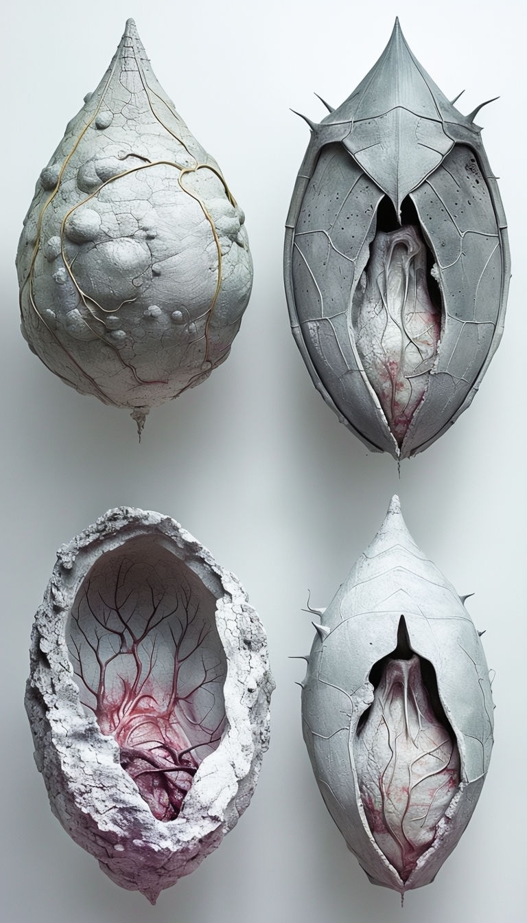 Grotesque Organic Concrete Vessel Collection Mobile Wallpaper