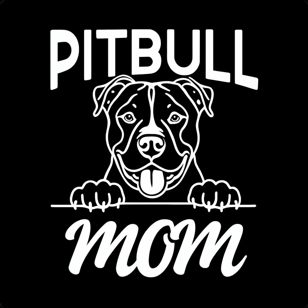 Playful Pitbull Head Minimalist Design T-Shirt
