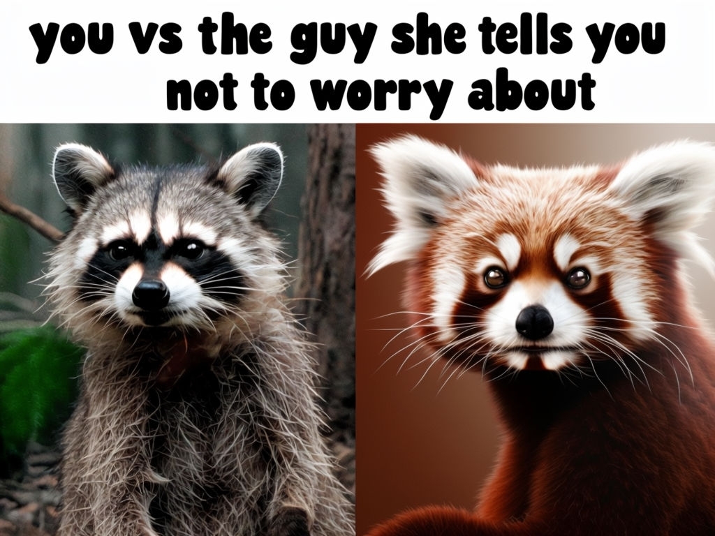 Hilarious Raccoon vs Beautiful Red Panda Comparison Meme