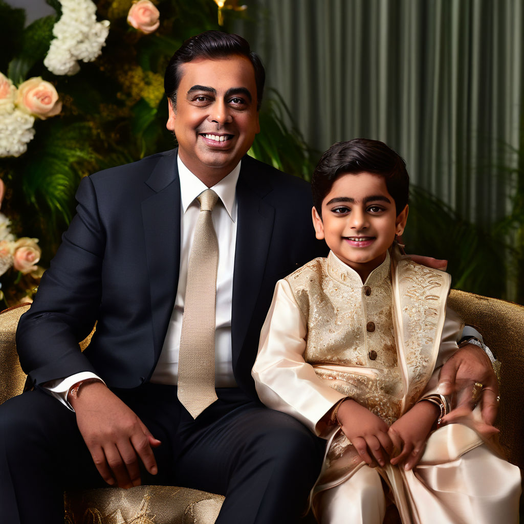 Mukesh ambani with son at son marrige by Muhammad Haris - Playground