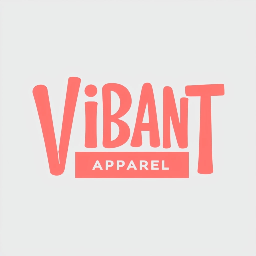Vibrant Bold Coral Pink Minimalist Apparel Logo Design