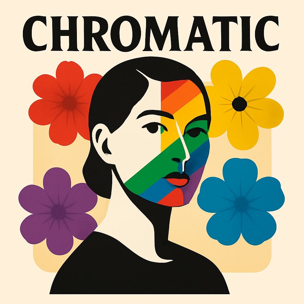 Colorful Modernist Portrait of a Woman for Spotify Album Cover