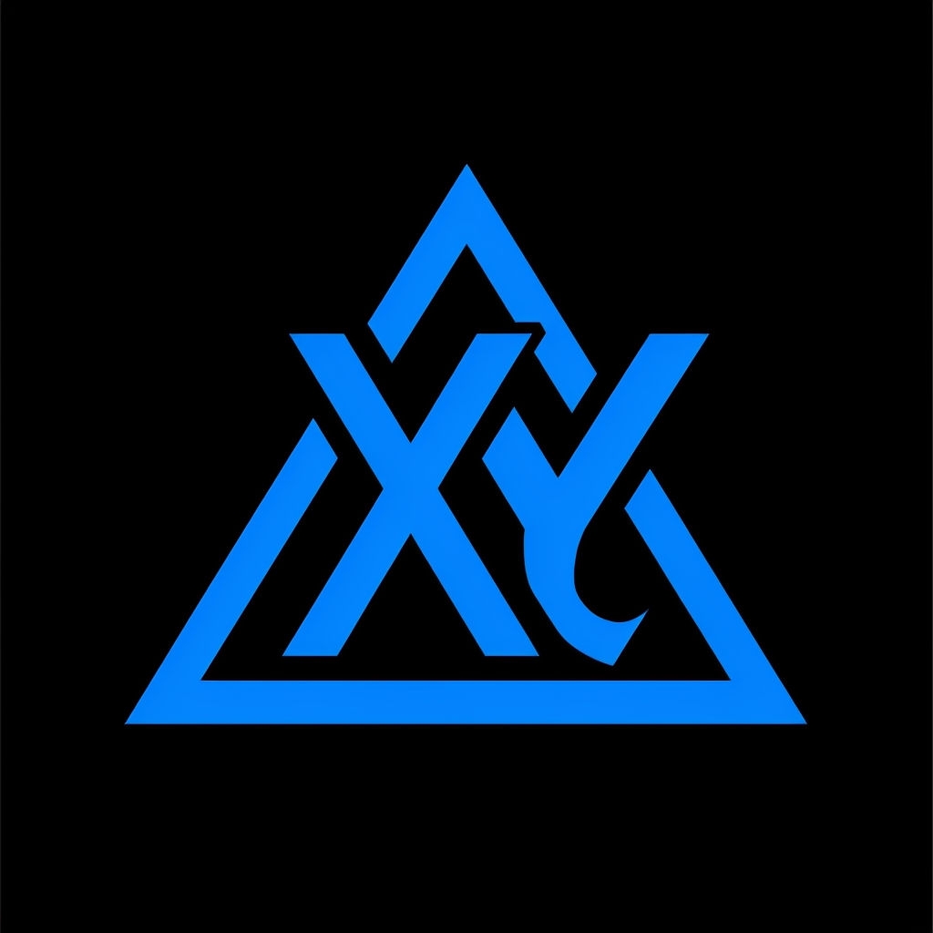 Contemporary Electric Blue XY Minimalist Logo Design Monogram