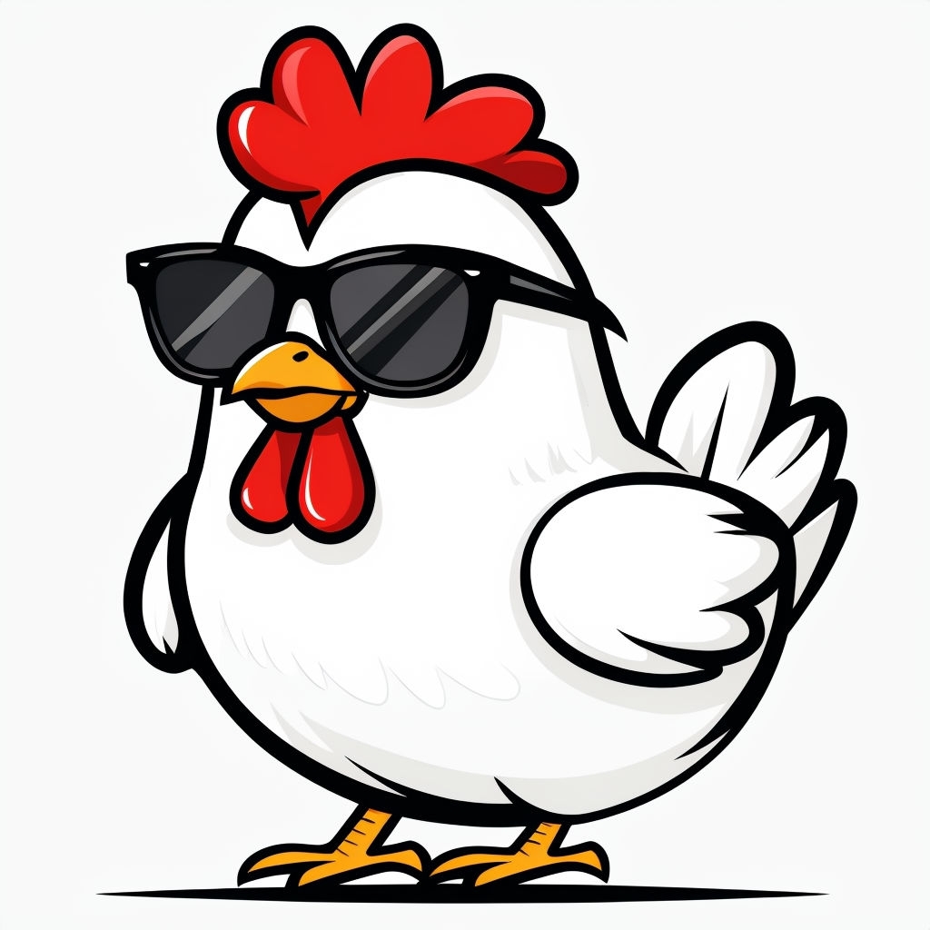Cool Cartoon Chicken with Sunglasses Illustration Mug