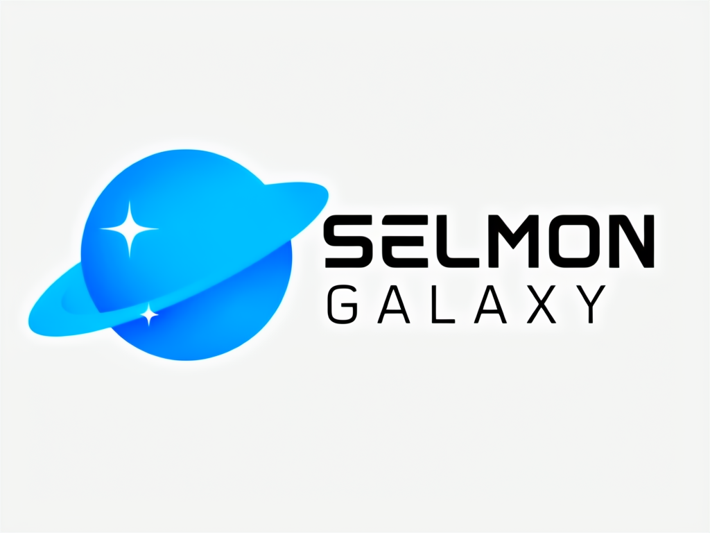 Modern Blue Planet Selmon Galaxy Logo Design