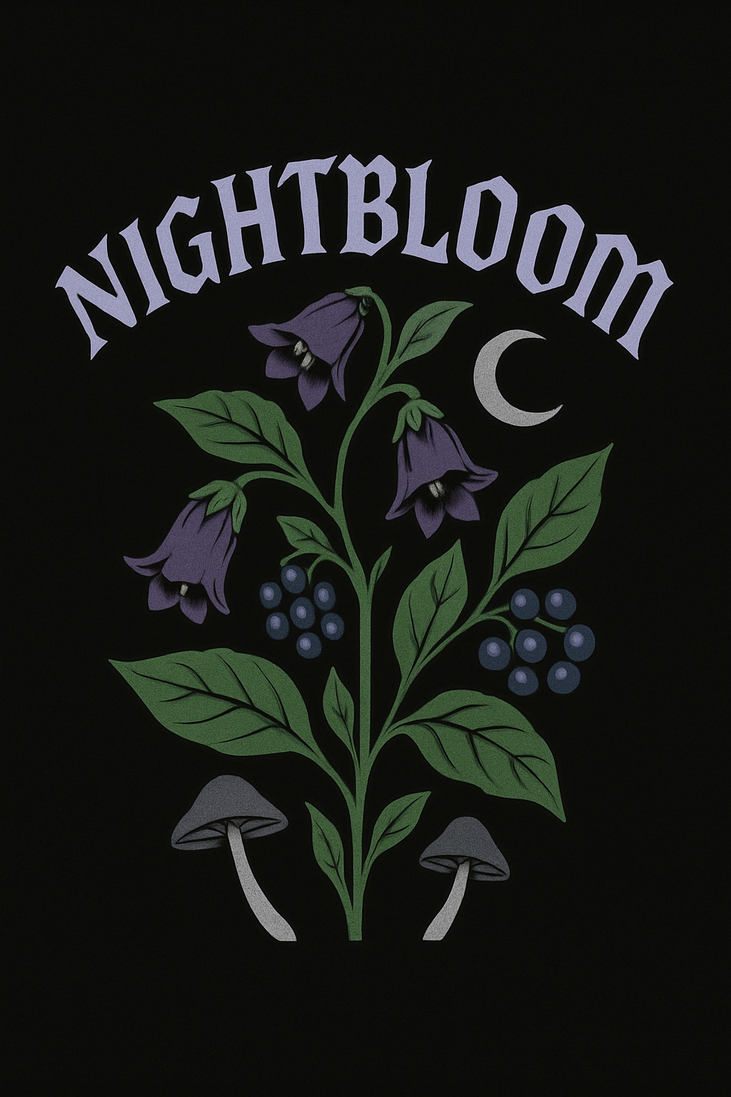Whimsical Nightbloom Botanical Illustration T-Shirt