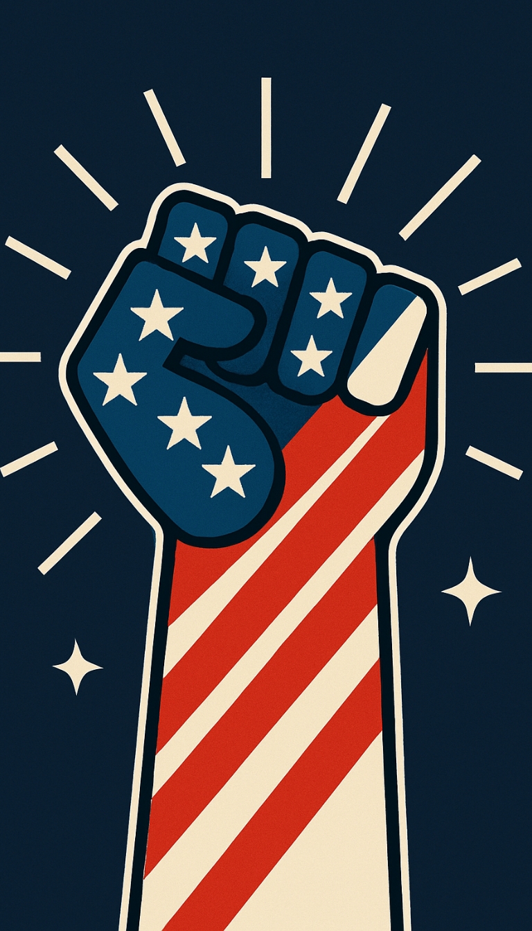 Empowered American Flag Fist Graphic Illustration Phone Case Cover
