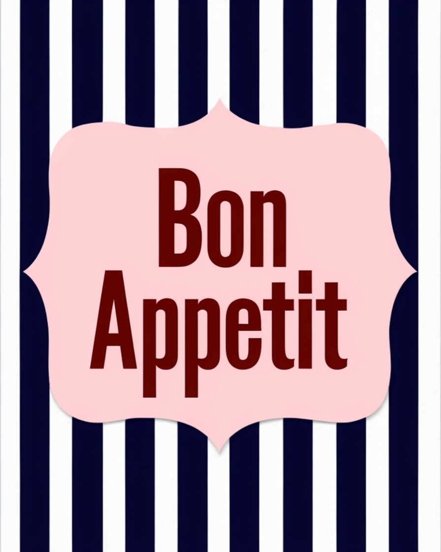 Elegant Bon Appetit Scalloped Label Design Poster