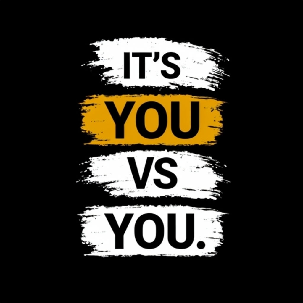 It's You vs You Motivational Typography Poster