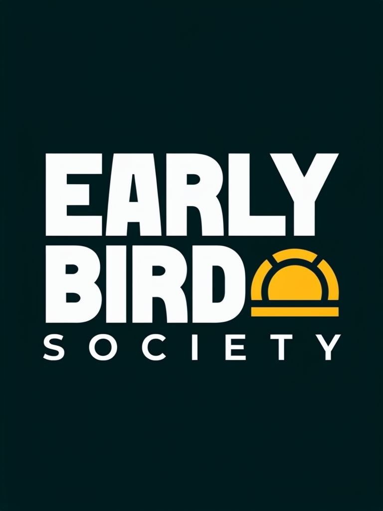 Bold Early Bird Society Graphic Design T-Shirt