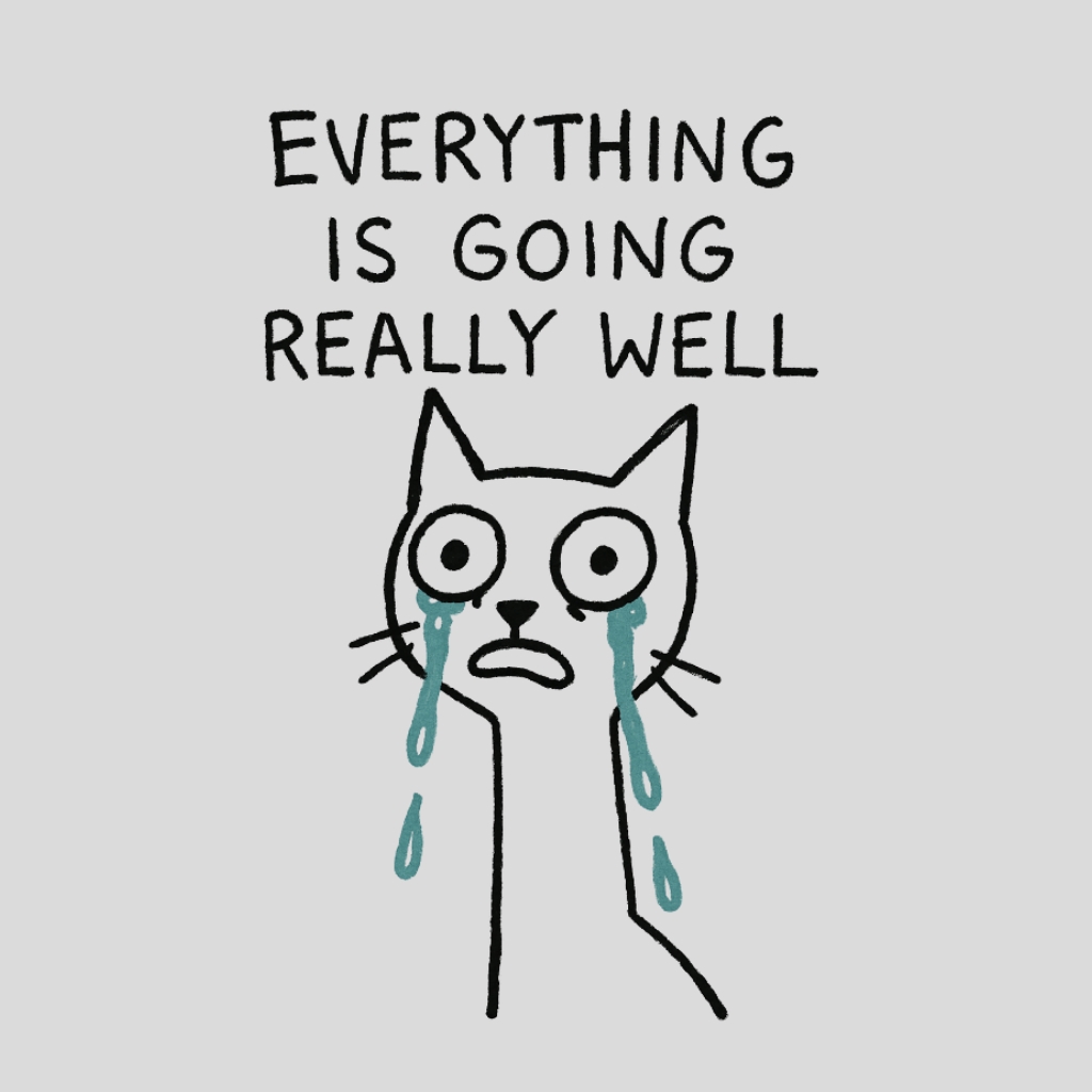 Surprised Cat Face with Tears and Positive Affirmation T-Shirt