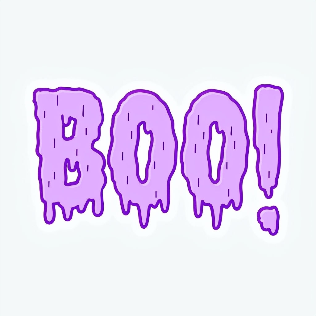 Whimsical Lavender BOO! Text Illustration for Halloween Mug
