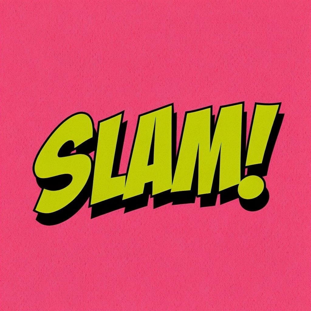 Vibrant Comic Style SLAM! Text on Pink Background T-shirt