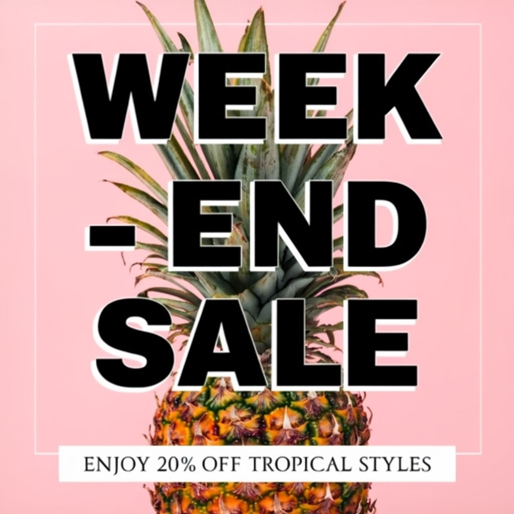 Minimalist Pineapple Week-End Sale Instagram Post