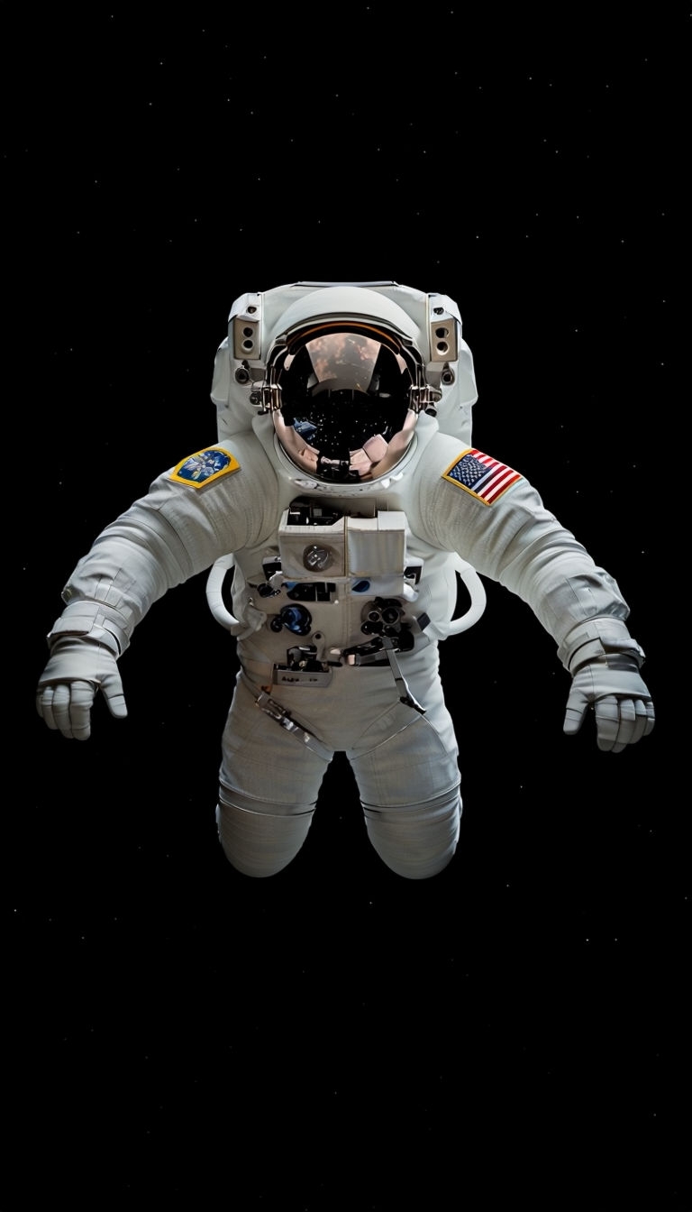 Astronaut Floating in Space High-Resolution Photography Mobile Wallpaper